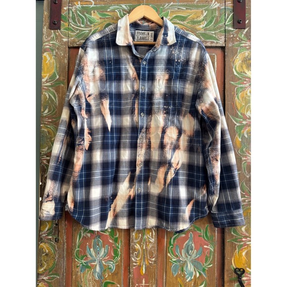 Upcycled/Reworked Flannel Shirt| "Adults Only!" Vintage Patchwork| Grunge| XL - Picture 3 of 5